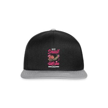 Best Snail Mom Ever Schnecken Mama - Snapback Cap - Schwarz/Grau - Vorne