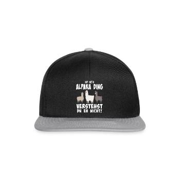 Ist so n Alpaka Ding - Snapback Cap - Schwarz/Grau - Vorne