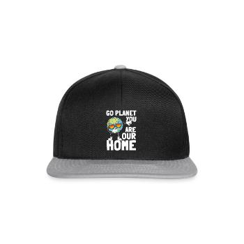 Planet Dabbing Go Planet You are our home - Snapback Cap - black/grey - Front