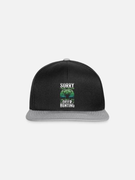 Buck Deer Hunting Hunter Vintage - Snapback Cap - Schwarz/Grau