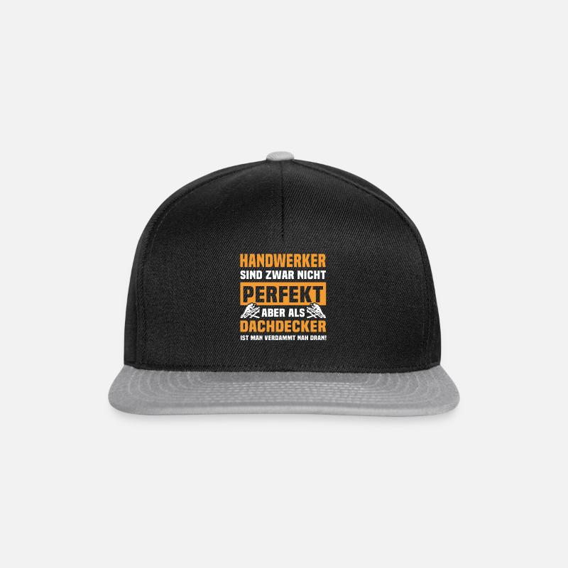 Dachdecker Sprüche Dachdecken - Snapback Cap - Schwarz/Grau