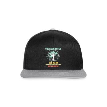 Trockenbauer Sprüche Trockenbau - Snapback Cap - Schwarz/Grau - Vorne
