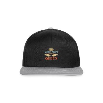 Wife Mom Cornhole Queen Shirt Gift - Snapback Cap - black/grey - Front