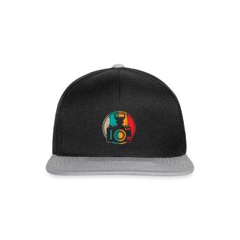 Fotografie Kamera Fotograf Retro Kamera Fotografie - Snapback Cap - Schwarz/Grau - Vorne