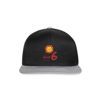 Ich bin wilde 6 Jahre! 6. Geburtstag Löwe 6 Jahre - Snapback Cap - Schwarz/Grau - Vorne
