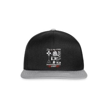Photo - This is my crazy photo shirt photographer - Snapback Cap - black/grey - Front