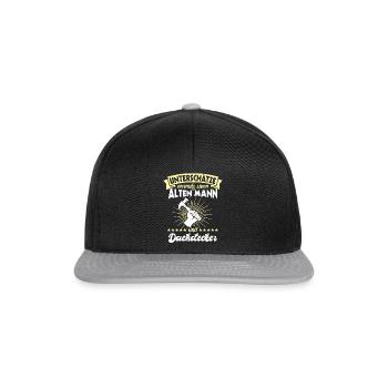 Dachdecker Dächer Decken Dachdecken - Snapback Cap - Schwarz/Grau - Vorne