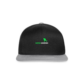 Camping Campingplatz Campen - Snapback Cap - Schwarz/Grau - Vorne