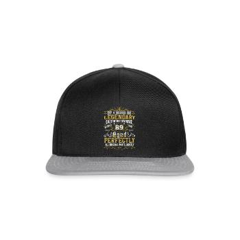 Vintage Legendary - Aged perfectly 89. Geburtstag - Snapback Cap - Schwarz/Grau - Vorne