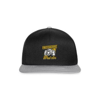 Fotografie Fotografie Was sonst Kamerafotograf - Snapback Cap - Schwarz/Grau - Vorne