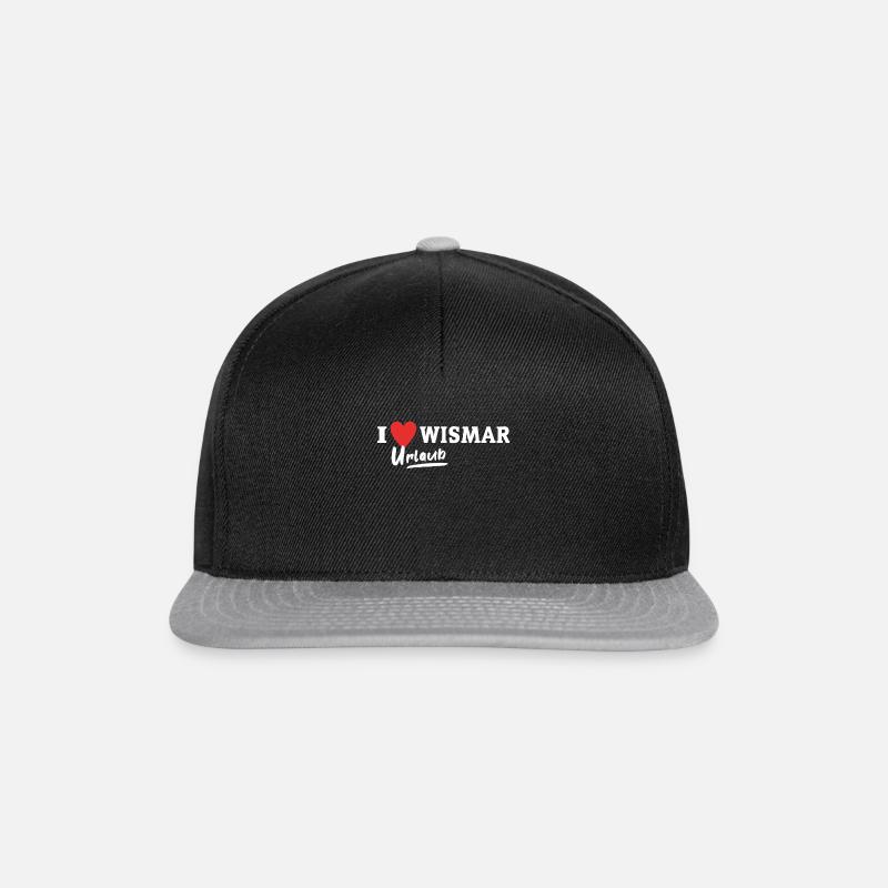 I Love Wismar Liebe - Snapback Cap - Schwarz/Grau