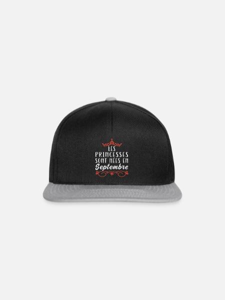 Les Princesse Sont Nées En Septembre Anniversaire - Casquette snapback - noir/gris