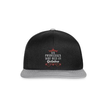 Les Princesse Sont Nées En Octobre Anniversaire - Casquette snapback - noir/gris - Devant