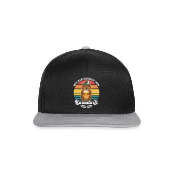 Bier Bierliebhaber Bär - Snapback Cap - Schwarz/Grau - Vorne