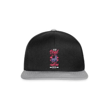 Meilleure maman phoque jamais Robben Mama - Casquette snapback - noir/gris - Devant