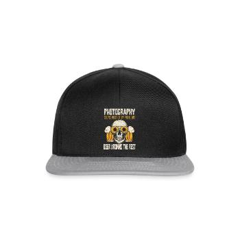 La photographie résout la plupart de mes problèmes : la bière - Casquette snapback - noir/gris - Devant
