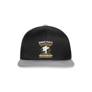Trockenbauer Trockenbaumonteur Trockenbau - Snapback Cap - Schwarz/Grau - Vorne