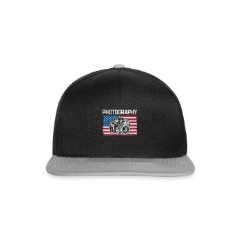 Photography US Flag Photography Lovers - Casquette snapback - noir/gris - Devant