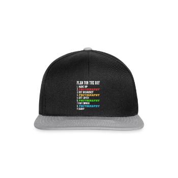 Plan du photographe pour la journée - Casquette snapback - noir/gris - Devant