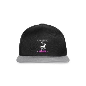 Vaulting Mom Shirt Geschenk Voltagieren - Snapback Cap - Schwarz/Grau - Vorne