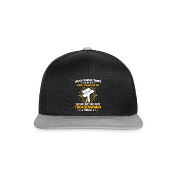 Trockenbauer Trockenbaumonteur Trockenbau - Snapback Cap - Schwarz/Grau - Vorne