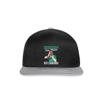 Photographers take photos, not cameras, - Snapback Cap - black/grey - Front