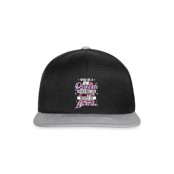 Woman princess librarian - Snapback Cap - Schwarz/Grau - Vorne