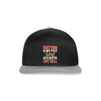 Tricoter est ma compétence de vie post-apocalyptique Cool - Casquette snapback - noir/gris - Devant
