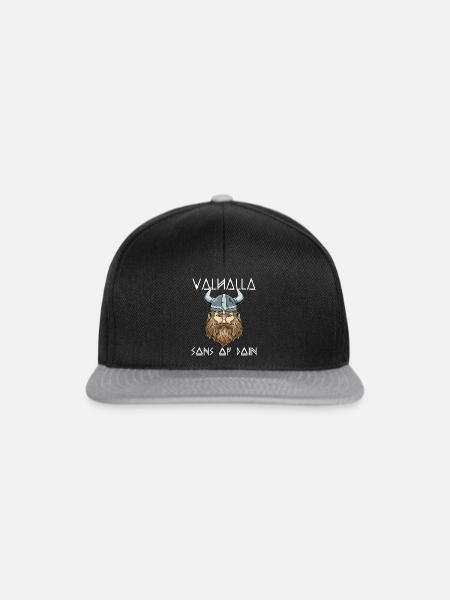 Sons Of Odin - Walhalla Wikinger-Krieger - Snapback Cap - Schwarz/Grau