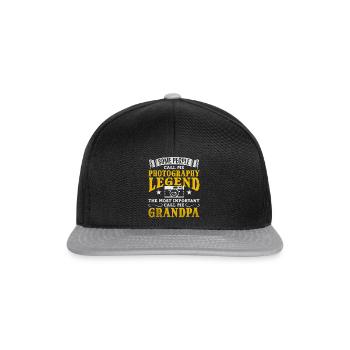 Photography Grandpa Photographer Grandpa Photo - Snapback Cap - black/grey - Front