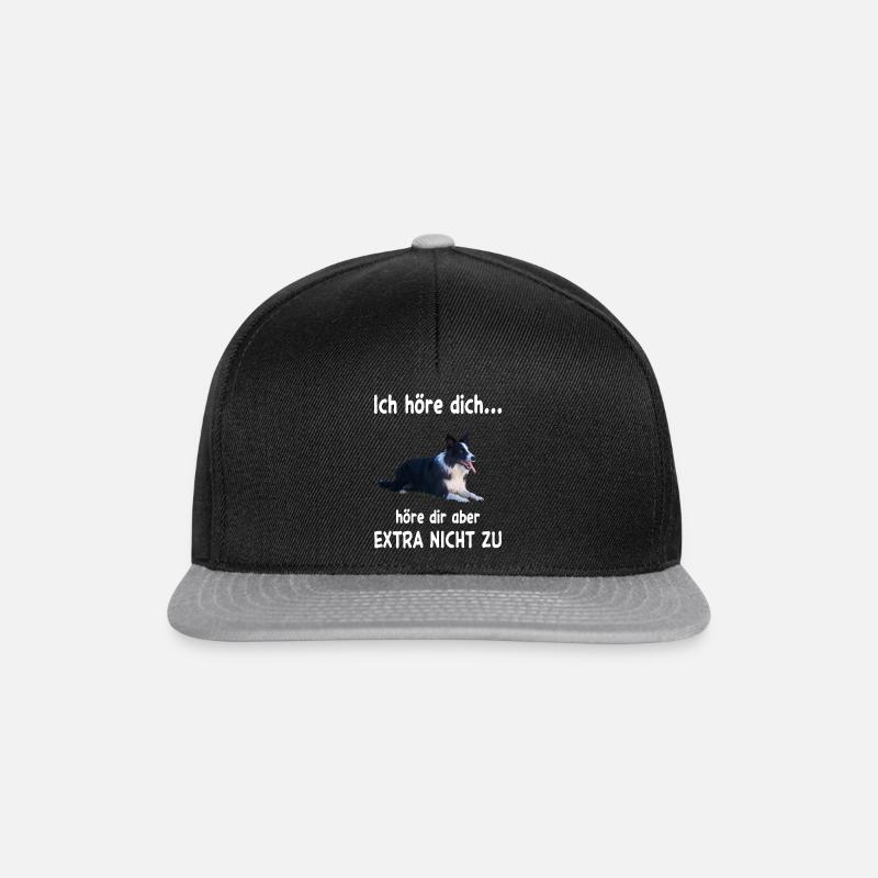 Border Collie Hund - Border Collie - Snapback Cap - Schwarz/Grau