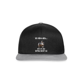 Australian Shepherd Hund - Australian Shepherd - Snapback Cap - Schwarz/Grau - Vorne