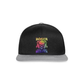 Surfer Wassersport Surfing Surfbrett Böser Alter - Snapback Cap - Schwarz/Grau - Vorne
