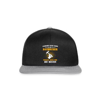 Dachdecker Handwerker Dachdecken - Snapback Cap - Schwarz/Grau - Vorne