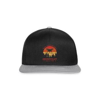 Pilote de drone né en 1995 Anniversaire Quadcopter - Casquette snapback - noir/gris - Devant