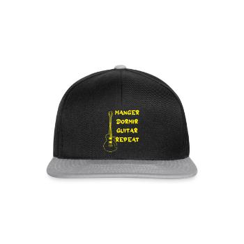 répéter manger dormir guitare tous les jours - Casquette snapback - noir/gris - Devant