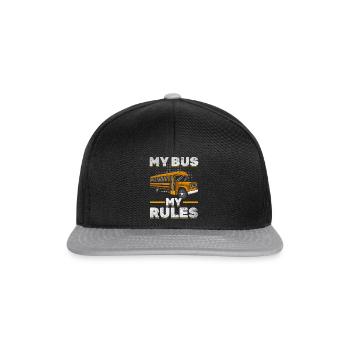 Mein Bus Meine Regeln Schulbusfahrer Schule - Snapback Cap - Schwarz/Grau - Vorne