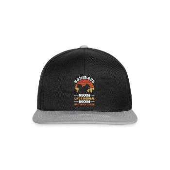 Squirrel Mom like a normal mother Only a lot - Snapback Cap - black/grey - Front