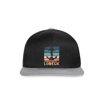 Lübeck Ostsee Sprüche Lübecker - Snapback Cap - Schwarz/Grau - Vorne