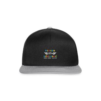 Niveau 25 Débloqué mode adult activé - Casquette snapback - noir/gris - Devant