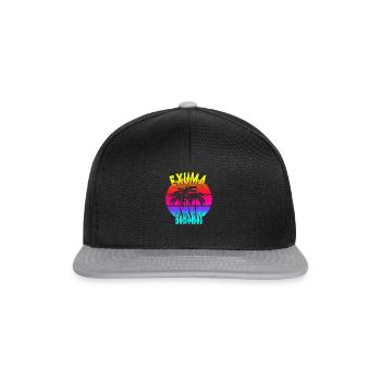 Vintage Exuma Bahamas Sonnenuntergang - Snapback Cap - Schwarz/Grau - Vorne