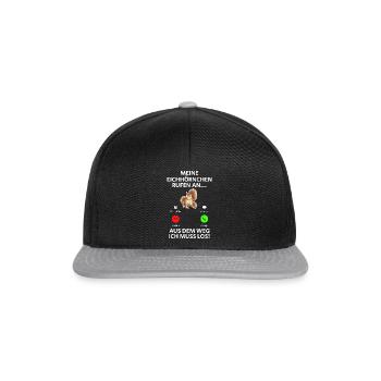 Eichhörnchen Meine Eichhörnchen Rufen Lustige - Snapback Cap - Schwarz/Grau - Vorne