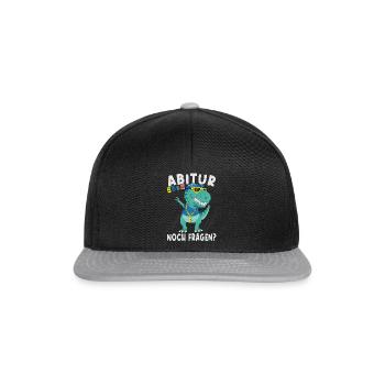 Einschulung Dinosaurier Abi 2034 - Snapback Cap - Schwarz/Grau - Vorne