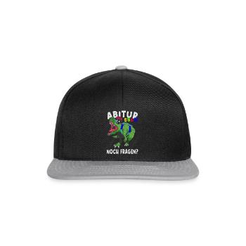 Einschulung Dinosaurier Abi 2034 - Snapback Cap - Schwarz/Grau - Vorne