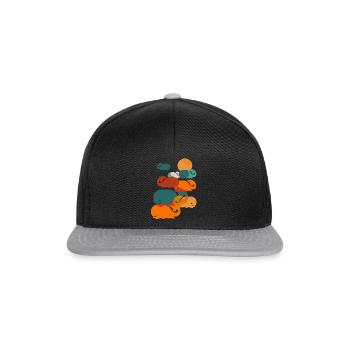 Glückliche Wale im Meer Wal Geschenk - Snapback Cap - Schwarz/Grau - Vorne