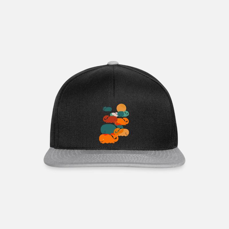 Glückliche Wale im Meer Wal Geschenk - Snapback Cap - Schwarz/Grau