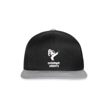 Okinawa Karate Panda - Karate Japanische - Snapback Cap - Schwarz/Grau - Vorne
