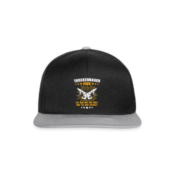 Trockenbauer Beruf Trockenbaumonteur Trockenbau - Snapback Cap - Schwarz/Grau - Vorne