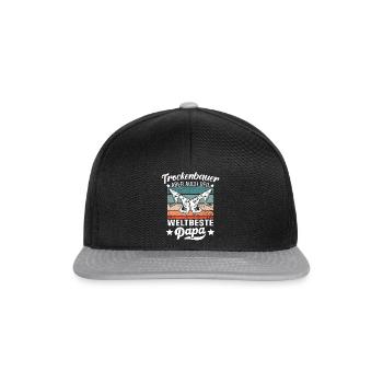 Trockenbau Papa Trockenbauer Papas - Snapback Cap - Schwarz/Grau - Vorne