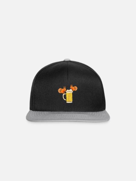 Eichhörnchen, lustiges Eichhörnchen, Eichhörnchen - Snapback Cap - Schwarz/Grau